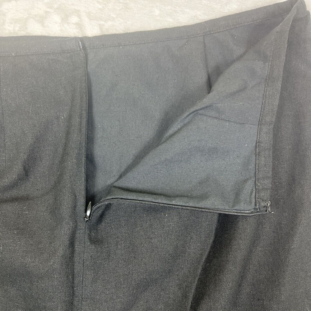Richard Malcolm Embroidered Beaded Floral Skirt Linen Blend Black Size 14 - Picture 5 of 7